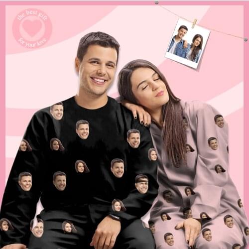 Custom Face Photo Home Clothes Sleepwear Women Nightwear Personalized Unique Gift Female Indoor Girl Long Soft Pajama Set Suit