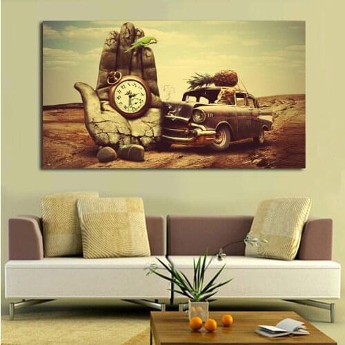 JQHYART Wall Decor Classic Art Watch Car Pineapple Parrot Canvas Art Painting Prints Poster For Living Room No Frame Picture