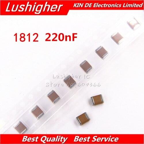 10pcs 1812 4532 220nf 224K 0.22UF 500V X7R 10% SMD MLCC Ceramic Capacitor