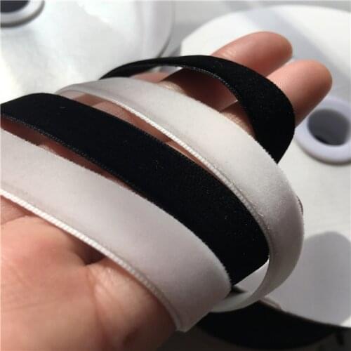 Black and white 10m/lot high quality single-sided velvet ribbon belt clothing ribbon accessories X195