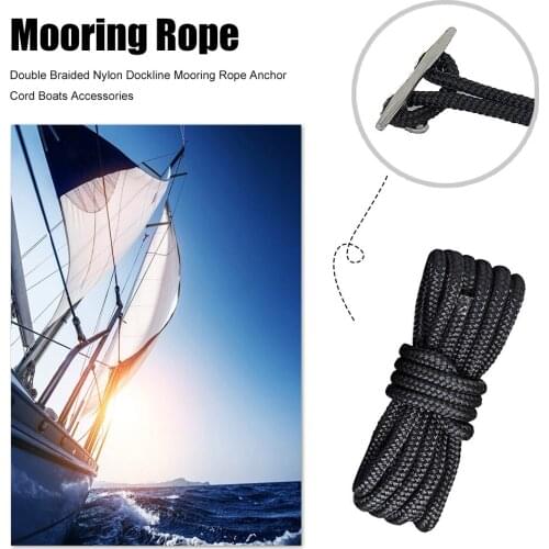 Marine Mooring Rope Double Braided Nylon Dockline Boats Anchor Cord Ultra Strong Outdoor Boat Sea Carrying Decor