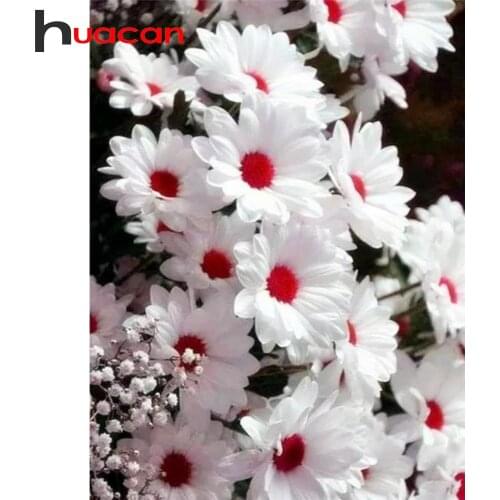 Huacan 5D DIY Diamond Embroidery Kits Cross Stitch Daisy Mosaic Diamond Painting Full Square/Round Flower Beaded Picture