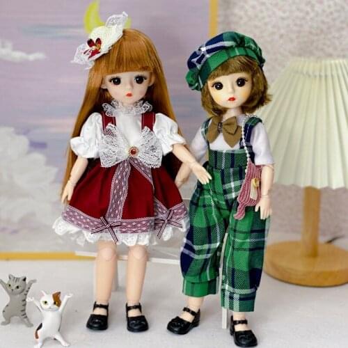 New 30cm 1/6 BJD Doll 13 Joints Movable Little Girl Cute Princess Beauty Doll Fashion Dress Dress Up Girl DIY Toy Christmas Gift