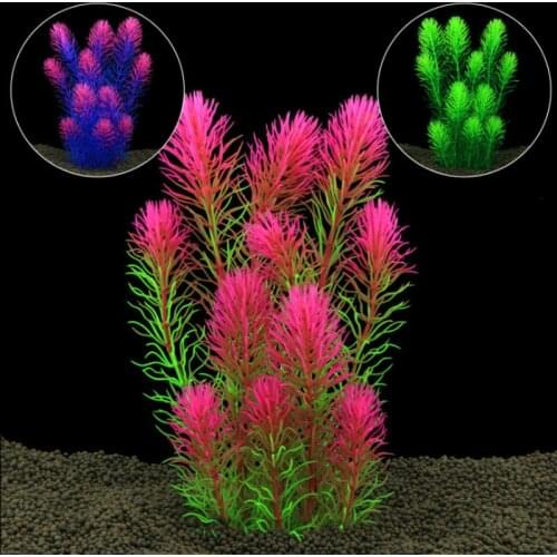 Plastic Artificial Aquarium Decoration Plant Fish Tank Water Plant Grass Ornament Decor Background 10cm-27cm 15 Styles Optional