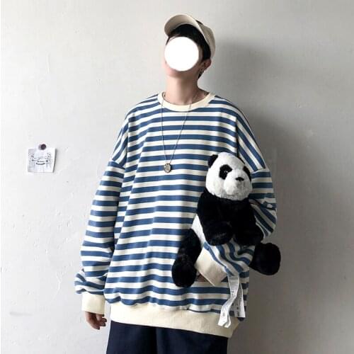 Striped Harajuku Hoodies Sweatshirts Streetwear 2021 Spring Autumn Hip Hop Hoodies Men Colorful Korean Loos hoodie 3XL