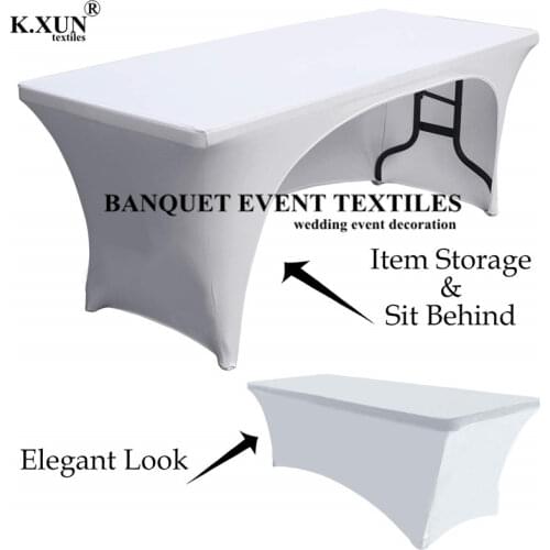 4ft 5ft 6ft 8ft Rectangular Tablecloth Spandex Stretch Table Cover For Wedding Table Cloth Hotel Home Event Party Decoration