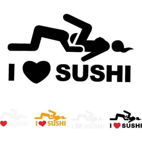 I Love Sushi Sticker Car Window Van Rear Windshield Truck Door Bumper Decal PVC Bomb Funny Stance Daily Driven JDM Drift Rally b