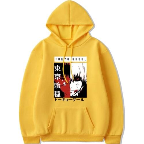 Tokyo Ghoul Oversized Sweatshirt Kaneki Ken Print Harajuku Hoodie Spring Streetwear Colors12 Unisex Anime Women/Men Casual Kpop