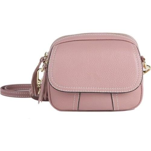 Womens Bag Soft Pu Leather Ladies Shoulder Messenger Bag Multi-layer Double Zipper Bag