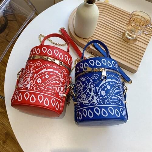 2021 Summer New Fashion Printing Bucket Bag Outdoor Leisure Zipper Ladies Handbag Handmade Womens Bags