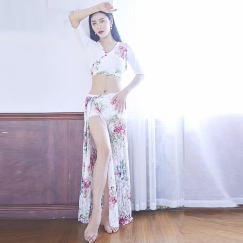Belly Dance Female Elegant Top Or Skirt Practice Clothes Oriental Dancing Striped Slim Long Skirts Performance Clothing Suit