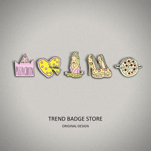 Bag Badge Creative Personality Cartoon Crown Princess High Heels Galaxy Pizza Alloy Brooch Enamel Label Pins