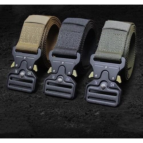 125cm Outdoor Climbing Accessory Nylon Wearproof Belt Hunting Training Quick Release Alloy Buckle Military Tactical Waistband