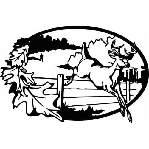 18.8cm*12.4cm Deer Buck Hunter Hunting Fashion Car Styling Vinyl Stickers Black/Silver S3-5071