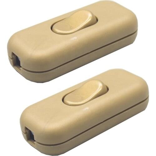 2PCS Light Switch 250V AC 6A Inline ON/OFF Table Desk Lamp Cord Cable Toggle Rocker Switches control for LED lighting