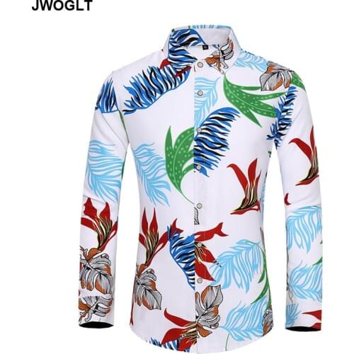 9 Styles Autumn New Harajuku Men Flowers Shirt Casual Button Down Long Sleeve Floral Printed Hawaiian Shirts 5XL 6XL 7XL