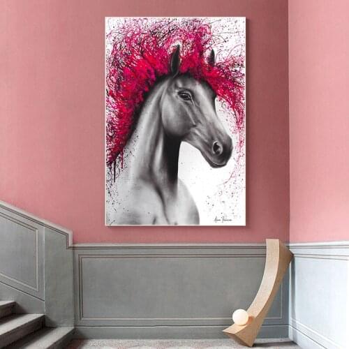Abstract horse wall painting art colorful horse mane canvas art print posters modern canavs printing wall decoration