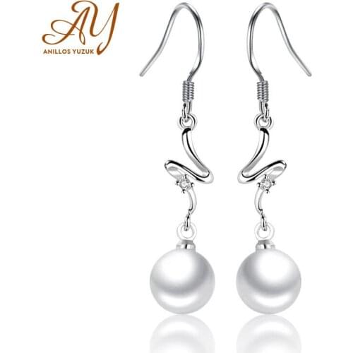 Anillos Yuzuk 925 Sterling Silver AAA Zircon Fresh Water Pearl Drop Earring For Mom Mothers Gift Wedding Earring Fine Jewelry