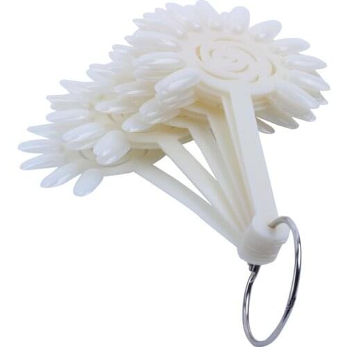 White Acrylic UV False Nail Art Design Tips Polish Display Practice Wheel, 120 Tips