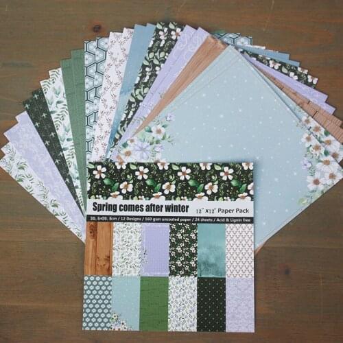 24 Sheets SPRING COMES AFTER WINTERScrapbooking Pads Paper Origami Art Background Paper Card Making DIY Paper Craft P007
