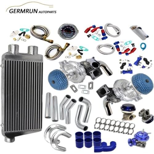 TWIN TURBO KIT CHROME INTERCOOLER + 3" PIPING