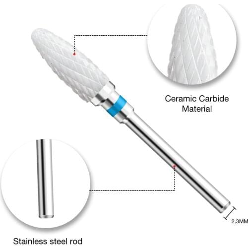 Artificial Ceramics Nail Drill Bit Electric Nail Sander Accessories For Milling Cutter Exfoliating Suitable Remove Manicure Tool