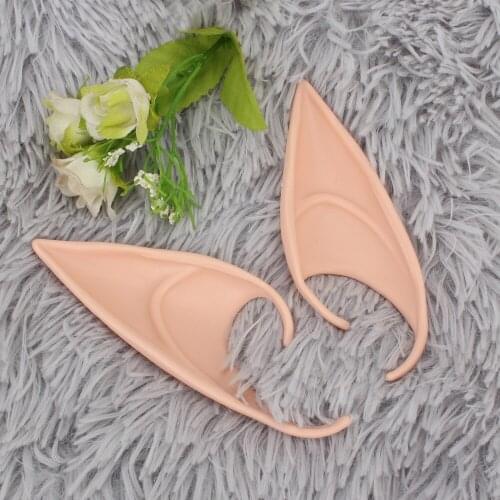 Elven Latex Elf Ears Cosplay Halloween 1Pair Soft Harmless Fairy Angel Dress Up False Ears Props High Simulation