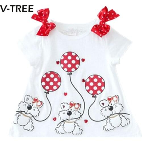 Baby girls T-shirt summer style shortsleeve cute bear t-shirt for girl tops shirt kids children outwear baby brand clothes 2-7Y