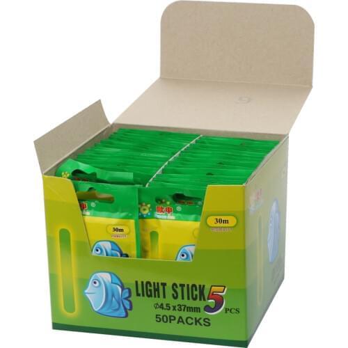 Goture 250pcs/50packs 4.5*37mm Fishing Light Stick Fluorescent Lightstick Necessary Fishing Accessary at night Or Dark Position