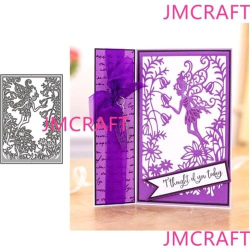 JMCRAFT Butterfly girl Background Template #5 Metal Cutting Die For Scrapbooking Practice Hands-on DIY Album Card Handmade Tool