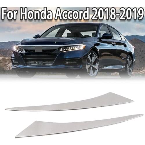 K-Car 1Pair Stainless Stee Headlight Eyebrow Cover Stickers For Honda Accord 2018 2019 2020
