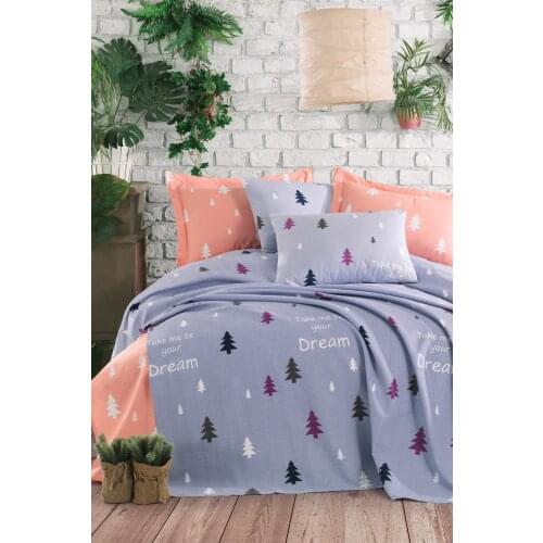 2021 PIQUE Set Turkish Cotton With Pillowcase Bedspread Sets Bed Linen Sheet Modern For Summer Full Size Duvet Cover Pink Blue