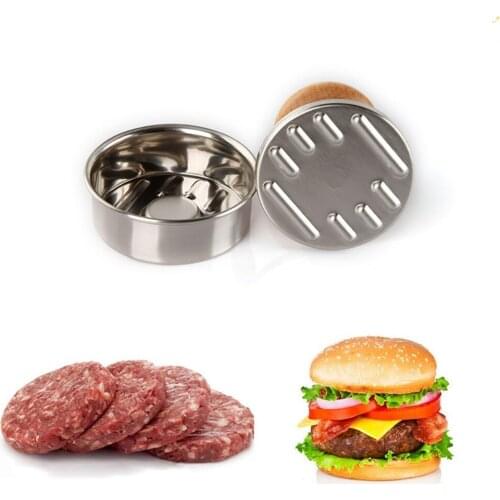 Creative Stainless Steel Non-Stick Stuffed Hamburger BEEF Burger Press Mould Patty Grill BBQ Maker Mold Barbecue Kitchen Gadget
