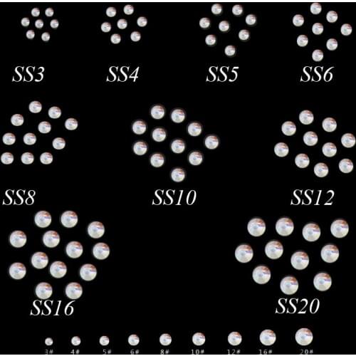 Crystal AB Rhinestones SS3-SS50 Non Hot Fix FlatBack Strass Sewing&Fabric Garment Nail Art Rhinestones Decorations