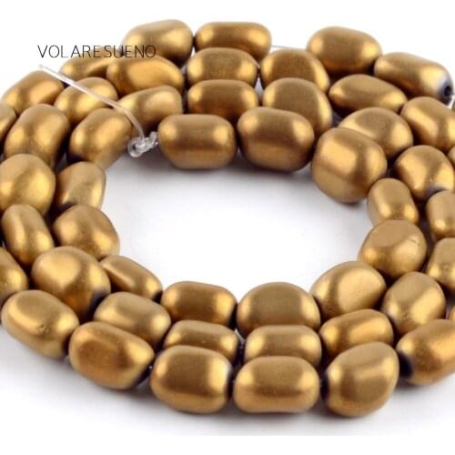 Natural Matte Irregular Golds Hematite Stone Round Loose Beads For Jewelry Making 5-8mm Spacer Beads Fit Diy Bracelet 15‘’Strand