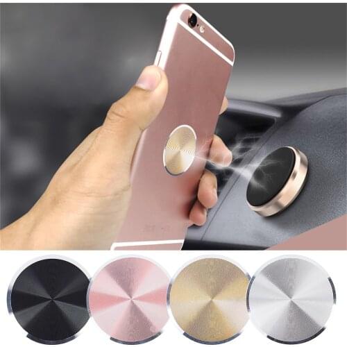 Magnetic Metal Plate For Car Phone Holder Universal Aluminum Alloy Sheet Disk Sticker Mount Mobile Phone Magnet Stand For IPhone