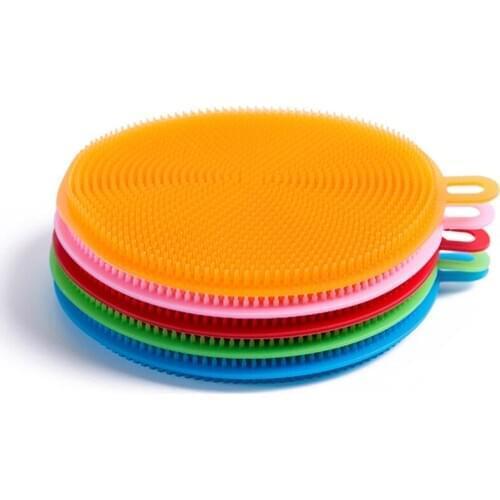 Multifunctional Kitchen Cleaning Brush Silicone Dishwashing Brush Circular Dish Washing Brush Fruit And Vegetable Cleaning Brush