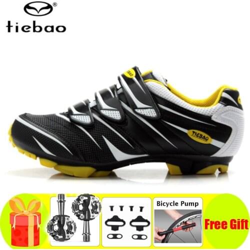 Tiebao Sapatilha Ciclismo Mtb Cycling Shoes Mountain Bike SPD Pedals Set Sneakers Men Self-Locking Chaussure Vtt Bicycle Shoes