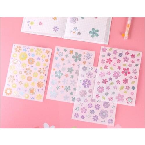 4pcs Lovely flower paper stickers diy decoration Diary Book Planner sticker for album scrapbooking Decoration papeleria sale