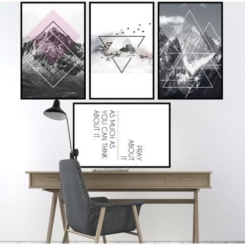 Landscape Frames Wall Stickers Living Room Bedroom Art Wall Decor Mountain Aesthetic Sofa Background Decals Self Adhesive Poster
