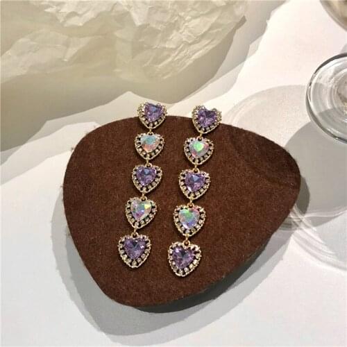 New Love Long Shining Clip on Earrings No Pierced Non Piercing Ear Luxury Baroque Korean Earrings