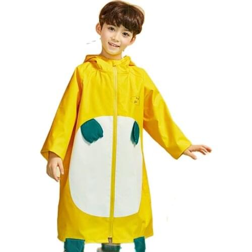Cartoon Cloak Yellow Raincoat Kids Kindergarten Animal Cute Long Rain Coat Child Rain Pants Waterproof Rain Poncho Suit Gift
