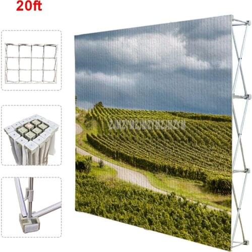 20ft Poster Retractable Backdrop Display Stand Tradeshow Wall Media Wedding Party Tension Fabric Banner Exhibition Booth
