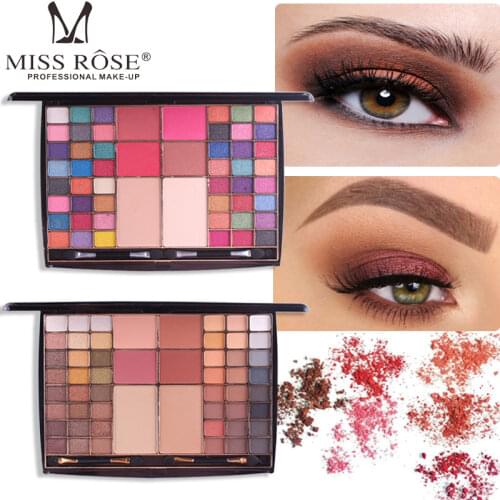 Pro 54 Color Makeup Set Matte Shiny Eyeshadow Pallete Matte Blush Palette Pressed Powder Palette With Brush