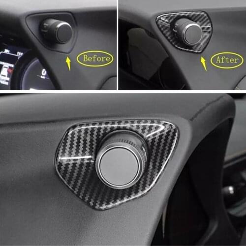 Dashboard Control Adjustment Knob Decoration Sequins Cover Trim Fit for Lexus Ux 200 250H 2019 2020 Abs Carbon Fiber