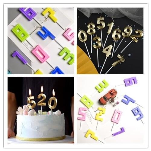 1 Pcs Pink Candles For Happy Birthday Party Decorations Kids Adult 0-9 Number Candles Cake Cupcake Topper Party Supplies