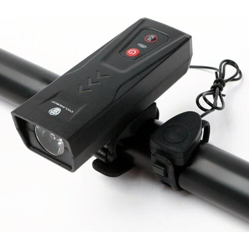 2-in-1 USB Rechargeable LED Bicycle Headlight Bicycle Bell Light USB Rechargeable Headlight Horn Mountain Bike Front Light Bell