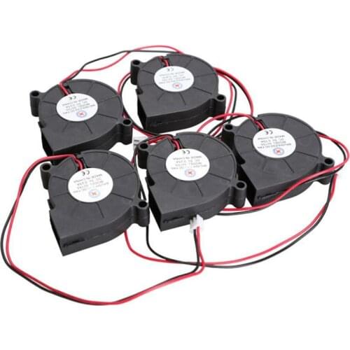 5Pcs/set DC Blower Fan Ultra Quiet MID Speed Brushless Cooling Fan Exhaust Blower Cooler 5V 0.15A 50*15mm 2 Wire Sleeve Bearing