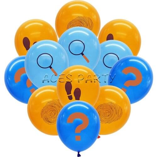 12pcs 12 Inch Latex Balloon For Boys Kids Detective Secret Agent Spy Theme Birthday Party Deco Home Deco Party Supplies