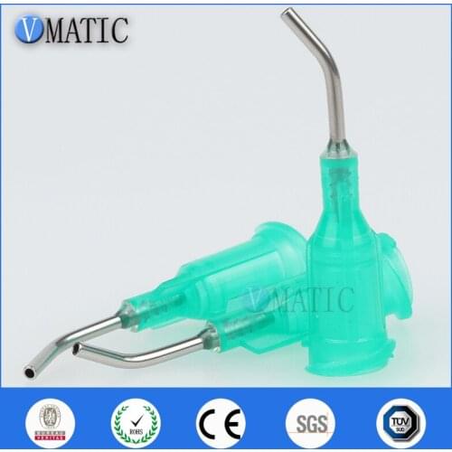 High Quality 100Pcs Quality 18G Green 0.5" Length 45 Degree Bend Bent Blunt End Stainless Steel Dispensing Needles 1/2 Inch
